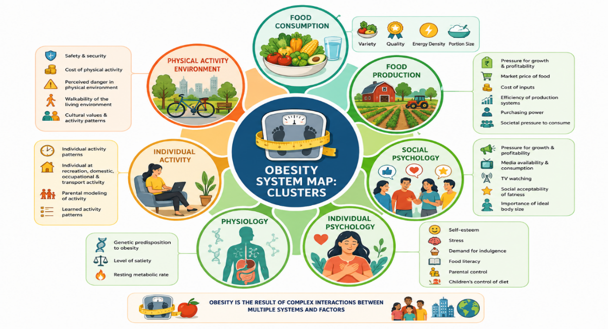 Fig 2: The obesogenic environment: Obesity clusters (image developed using ChatGPT)